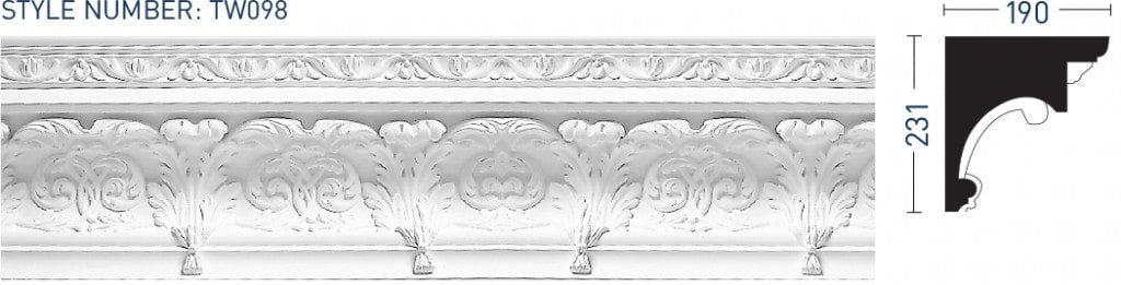 Enriched Cornice TW098 - Thomas & Wilson London Cornicing Coving Plasterwork
