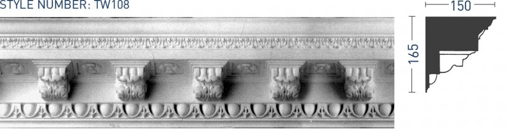 Enriched Cornice TW108 - Thomas & Wilson London Cornicing Coving Plasterwork