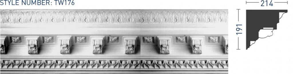 Enriched Cornice TW176 - Thomas & Wilson London Cornicing Coving Plasterwork