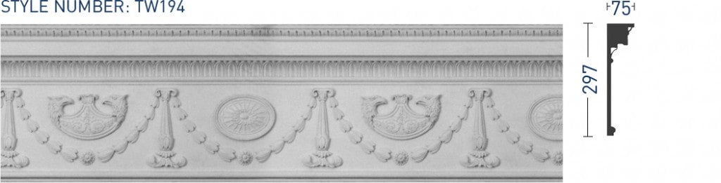 Enriched Cornice TW194 - Thomas & Wilson London Cornicing Coving Plasterwork